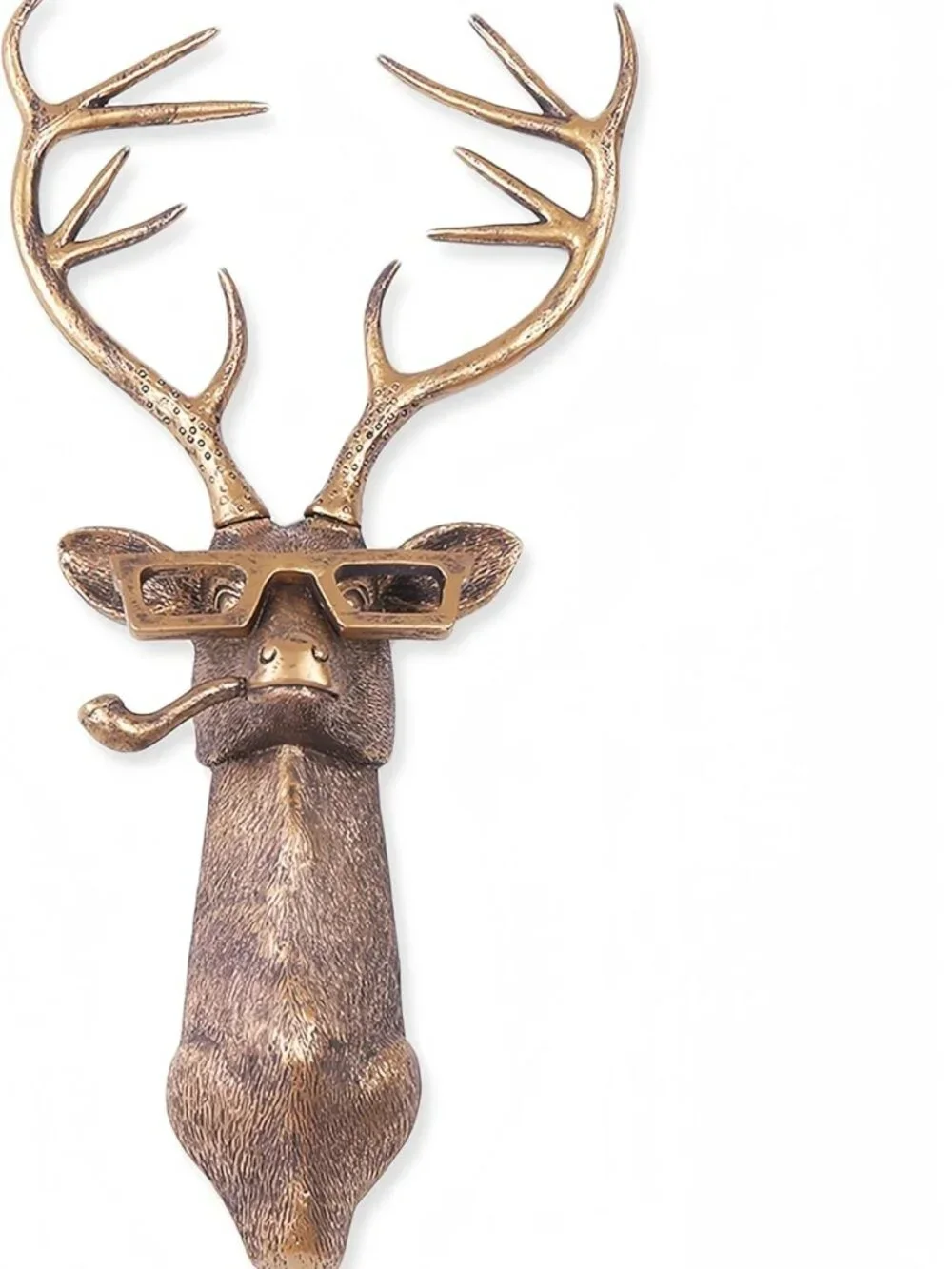 Art Deco Resin Deer Wall Mount Decor - Unique Animal Sculpture for Home & Office